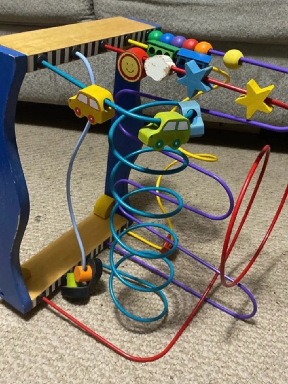 Wooden Multi-Track Bead Maze Activity Center - Multicolor